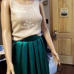 Vintage Emerald Green Satin Evening Skirt